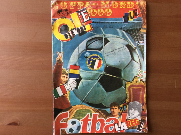 revista fotbal coppa del mondo nr. 1 1990 ole &#039;90 CM italia cu poster romania