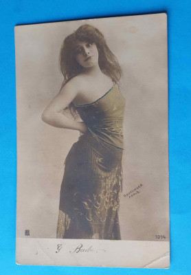 Portret de femeie - CP veche anii 1920 - domnisoara - model foto