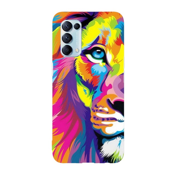 Husa compatibila cu Oppo A72 model Colorful king of jungle, Silicon, TPU, Viceversa