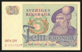 P126 SUEDIA 5 KRONOR COROANE 1974 seria Z * REPLACEMENT NECIRCULATA UNC