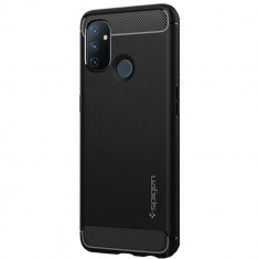 Husa Antisoc Spigen Rugged Armor pentru OnePlus Nord N100, Negru Mat foto