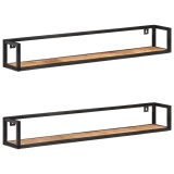 vidaXL Rafturi de perete, 2 buc., 120 cm, lemn de mango nefinisat 320673