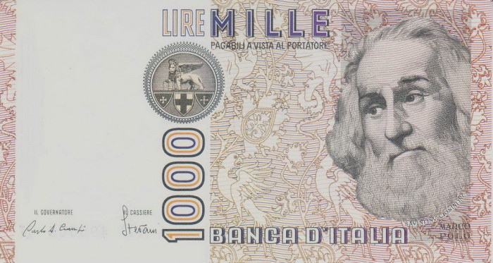 Bancnota Italia 1.000 Lire 1982 - P109a UNC ( Marco Polo - s. Ciampi/ Stevani )