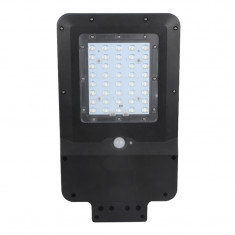 Corp de iluminat solar stradal LED, 15W, 1600 lm, lumina rece, 6500 K, senzor de miscare, IP65
