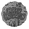 Suport Farfurie PVC, Model P&acirc;nză de Păianjen, Mesaj &quot;Happy Halloween&quot;, Negru, 38cm, Oem