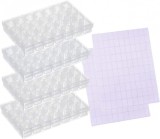 Set 4 cutii de depozitare cu 220 etichete JZK, plastic, transparent, 17,5 x 10,5 x 2,5 cm