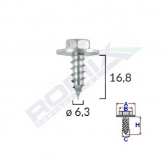 SURUB CU SAIBA UNIVERSAL 6.3X16.8MM SET 10 BUC 61680