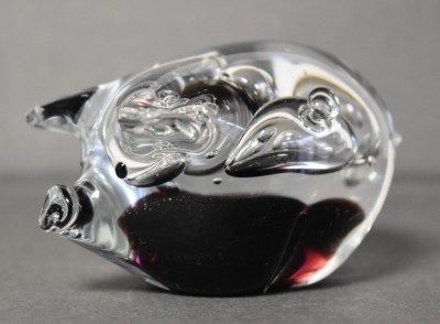 Statueta din cristal - Porc / purcelus - Design foto