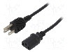Cablu alimentare AC, 1.8m, 3 fire, culoare negru, IEC C13 mama, NEMA 5-15 (B) mufa, LOGILINK - CP099 foto