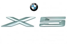 Emblema BMW X5 silver crome foto