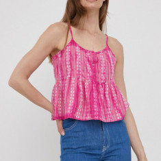 Pepe Jeans bluza din bumbac Pam femei, culoarea roz, modelator