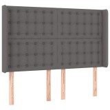 Cumpara ieftin Tablie de pat cu aripioare gri 147x16x118/128 cm piele eco