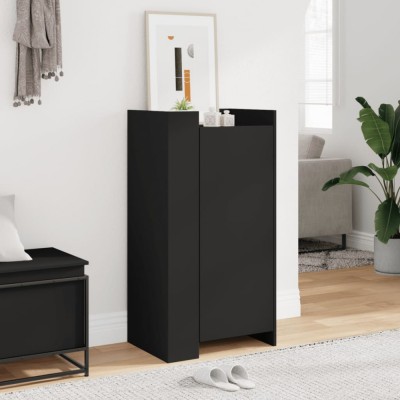 Gossi pantofar, negru, 52x37,5x100 cm, lemn prelucrat foto