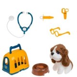 Set Jucarie Transportor pentru Caine cu 9 Accesorii, Galben si Albastru, CMCLASS