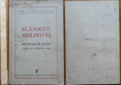 Cleopatra Tautu , Slanicul Moldovei ; Monografie scrisa in anii 1930 - 34 , 1934 foto