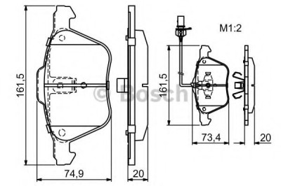 Set placute frana,frana disc SEAT ALHAMBRA (7V8, 7V9) (1996 - 2010) BOSCH 0 986 424 777 foto