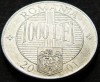 Moneda 1000 LEI - ROMANIA, anul 2001 *cod 225 A, Aluminiu