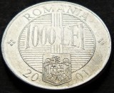 Cumpara ieftin Moneda 1000 LEI - ROMANIA, anul 2001 *cod 225 A, Aluminiu