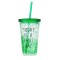 Pahar termoizolant cu pereți dubli și gel răcoritor, 420 ml, verde