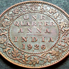Moneda istorica ONE QUARTER - INDIA, anul 1926 * cod 48 B