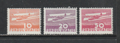 Romania 1936 - Aeroport (Timbre de Aviatie) 3v MNH foto