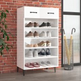 vidaXL Pantofar, alb extralucios, 60x35x105 cm, lemn compozit