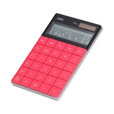 Calculator de Birou Modern Deli 1589, 12 Digits, Rosu, Alimentare Dubla, Calculator Birou, Calculator Birou 12 Digits, Calculator Birou cu Verificare foto