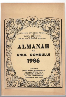 Almanah pe anul domnului 1986, preot M. Domitriu, Ep. Ort. Rom. Europa Occident foto