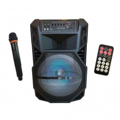 Boxa Activa Portabila Tip Troller, Microfon Wireless , Telecomanda , Cititor Stick , Card SD , FM Radio ,