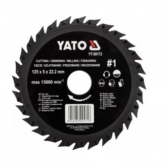 Disc circular raspel depresat, Yato, 125x5x22.2mm foto