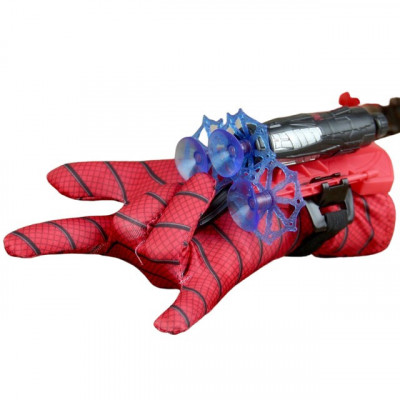 Manusa Spiderman pentru copii IdeallStore&amp;reg;, cu trei ventuze, rosie, marime universala foto
