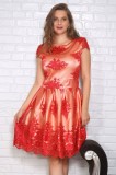 Cumpara ieftin Rochie Eleganta Clara Broderie Rosu - 38Marimea, Yves