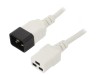 Cablu Alb 3x1,5mm&sup2; IEC C19 Mamă la IEC C20 Tată 0,5m 16A