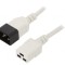 Cablu Alb 3x1,5mm&sup2; IEC C19 Mamă la IEC C20 Tată 0,5m 16A