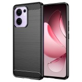 Husa Oppo Reno13 F 4G Techsuit Carbon Silicone, negru