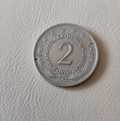 Iugoslavia - 2 Dinari / dinara (1971) - monedă s348 foto