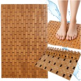 Covoras de baie Ruhhy 80x50 cm din bambus, antiderapant, rezistent la apa, aspect natural