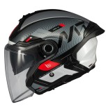 Cumpara ieftin Casca open face pentru scuter - motocicleta MT Cosmo SV Silence B2 negru/gri lucios (ochelari soare integrati) XS (53/54cm)