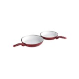 Set 2 Tigai Bialetti Ceramic OK Rosu 24-28cm, Aluminiu, Invelis Ceramic, Compatibil Gaz/Electric
