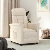 Fotoliu Rabatabil VidaXL Bej Microfibra, Confortabil, Inclinare Manuala, 70.5x96.5x95 cm
