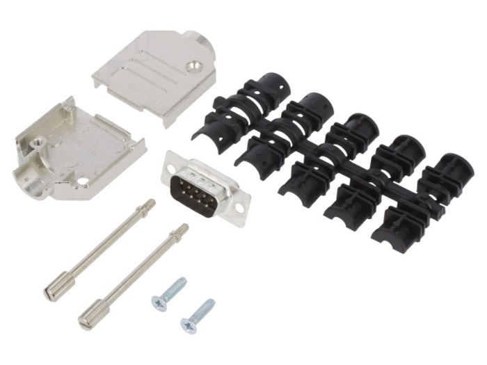 Conector D-Sub 9 PIN tată, pe cablu