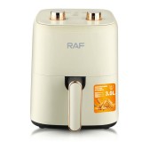 Aparat de prajit cu aer cald, friteuza, Air fryer RAF, 3L, 1500W, fara ulei, 12 programe, Alb