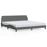 Cumpara ieftin Cadru de pat, Dover, gri inchis, 200x200 cm, textil