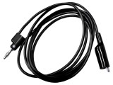 Cablu de Măsurare 10A Mufă Banană 4mm-Clemă Crocodil Neagră