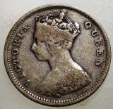 J.280 HONG KONG COLONIE BRITANICA VICTORIA 10 CENTS 1901 ARGINT
