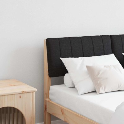 vidaXL Tăblie tapițată Negru 120 cm Lemn de pin masiv 879241 foto
