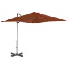 VidaXL Umbrelă &icirc;n consolă cu st&acirc;lp din aluminiu, cărămiziu, 250x250 cm 312305