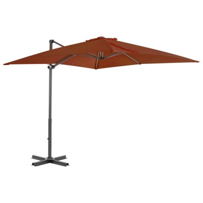 vidaXL Umbrelă &amp;icirc;n consolă cu st&amp;acirc;lp din aluminiu, cărămiziu, 250x250 cm 312305 foto