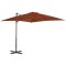 vidaXL Umbrelă &icirc;n consolă cu st&acirc;lp din aluminiu, cărămiziu, 250x250 cm 312305