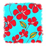 Cumpara ieftin Sticker decorativ Flori, Rosu, 55 cm, 11713ST, Oem